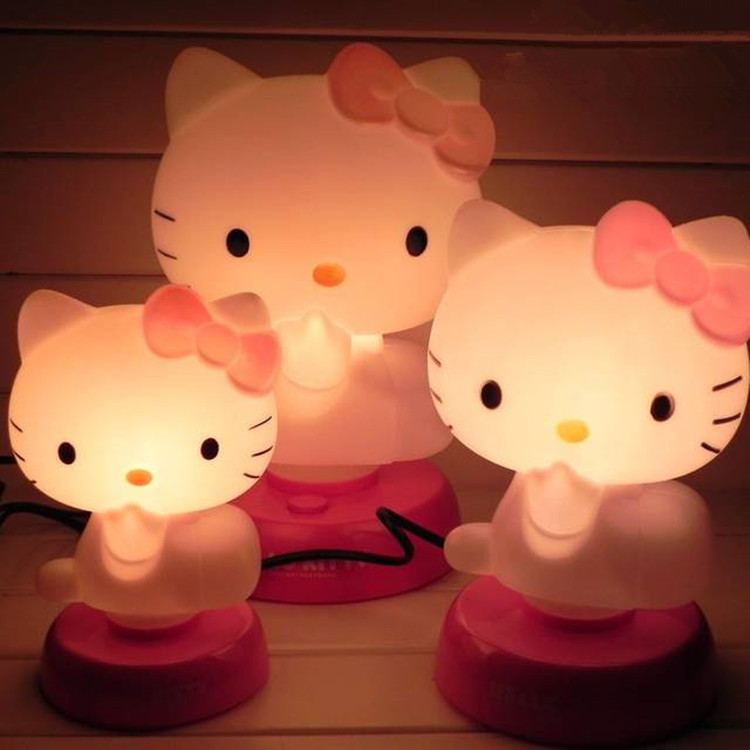 ? ŰƼ ȭ ũ  Ƽ   ÷ - ̺  ο ̴ ħ    ũ  G16/ Hello Kitty Cartoon Creative Decorative Plug-in Electric Table Lamp New Mini